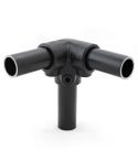 Buiskoppeling - Drieweg Kniestuk 90 Zwart  - 33,7mm
