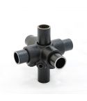 Buiskoppeling - 4-Weg Kruisstuk - zwart 48,3mm