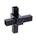 90° Kreuzstück - vierkant schwarz (25mm)
