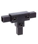 T-Stück, lang - vierkant schwarz 25mm
