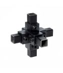 Kreuzstück für Stützrohr - vierkant schwarz 25x25mm