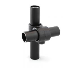 Buiskoppeling - 90 Kruisstuk Zwart - 42,4mm