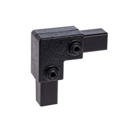 Eckstück 90°, vierkant schwarz- 25 mm
