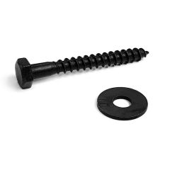 Zwarte Houtdraadbout M6x50 met ring - (8 st.)